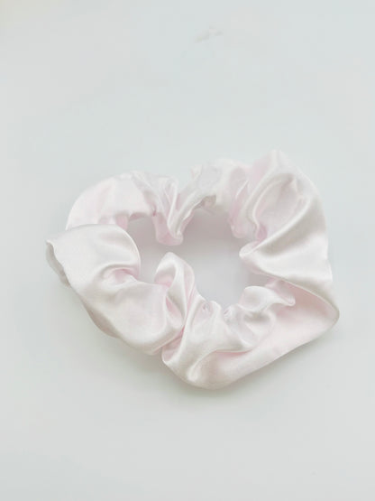 Pale pink charmeuse scrunchies