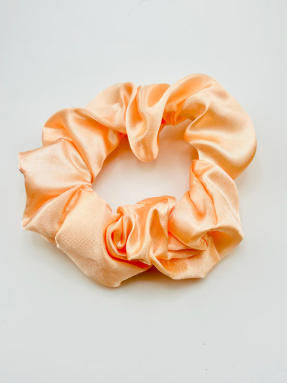 Peach charmeuse scrunchies