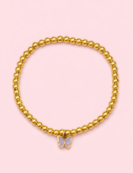 Liane 18k gold filled & purple butterfly bracelet