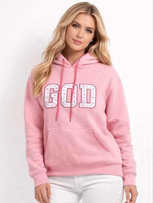 God sweatshirt with heart and cross design, faith apparel  Bella Blu Design