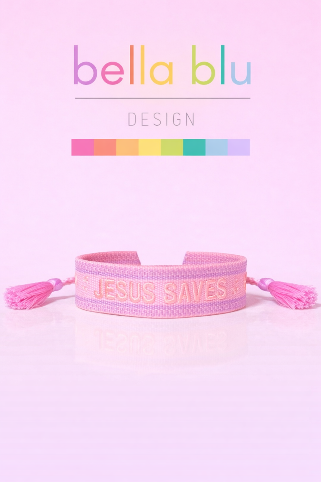 Jesus Saves adjustable washable woven bracelet