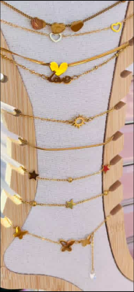Anklet stainless steel sun adjustable