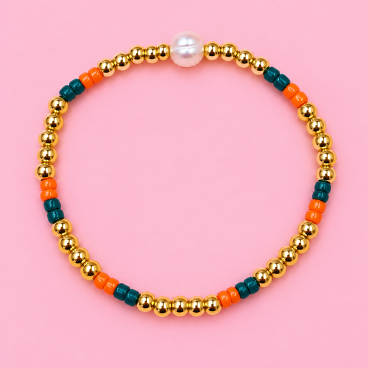 UM 18k gold filled & Real freshwater water water pearl Bracelet