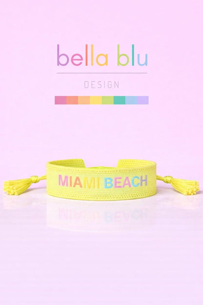 Miami Beach neon multicolored adjustable bracelet