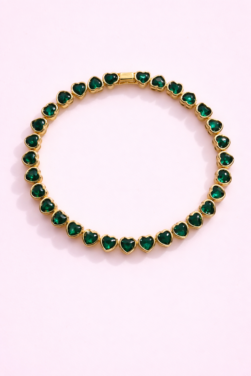 Candice emerald green 18k gold filled Tennis bracelet