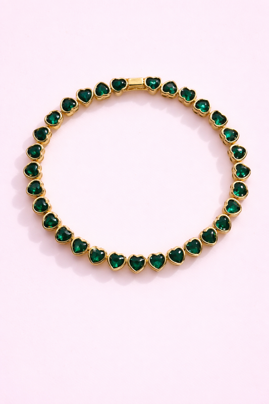 Candice emerald green 18k gold filled Tennis bracelet