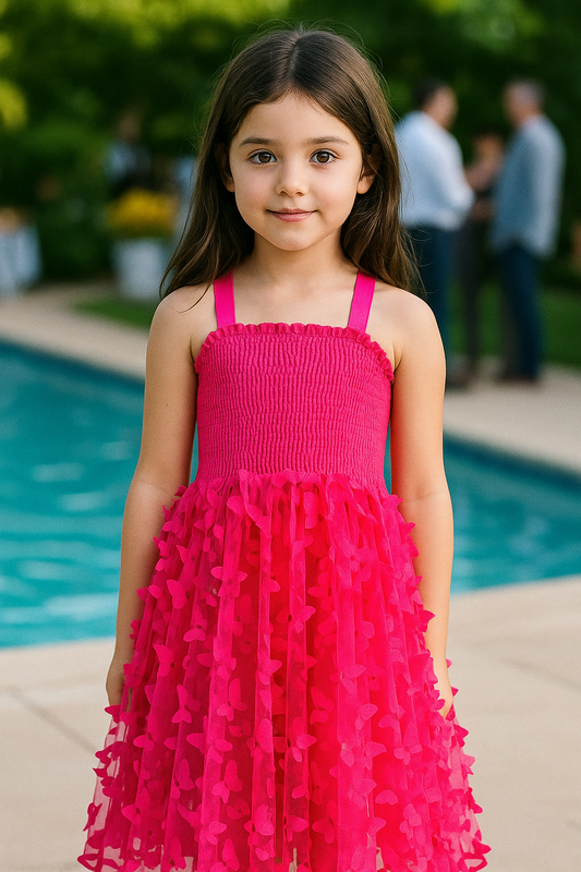 Rosalinda hot pink butterfly dress