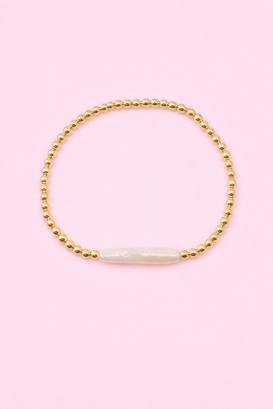 Mirelle Irregular 18k gold filled & pearl bracelet