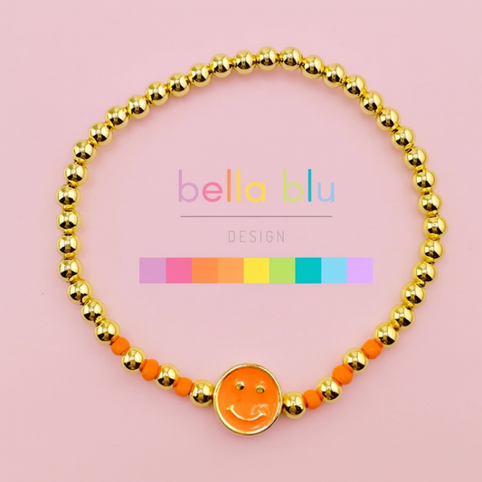 Brooklyn happy face in gold filled bracelet