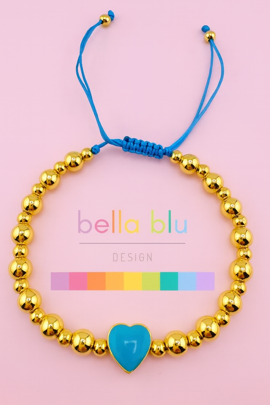 Samantha gold filled bracelet with a turquoise heart