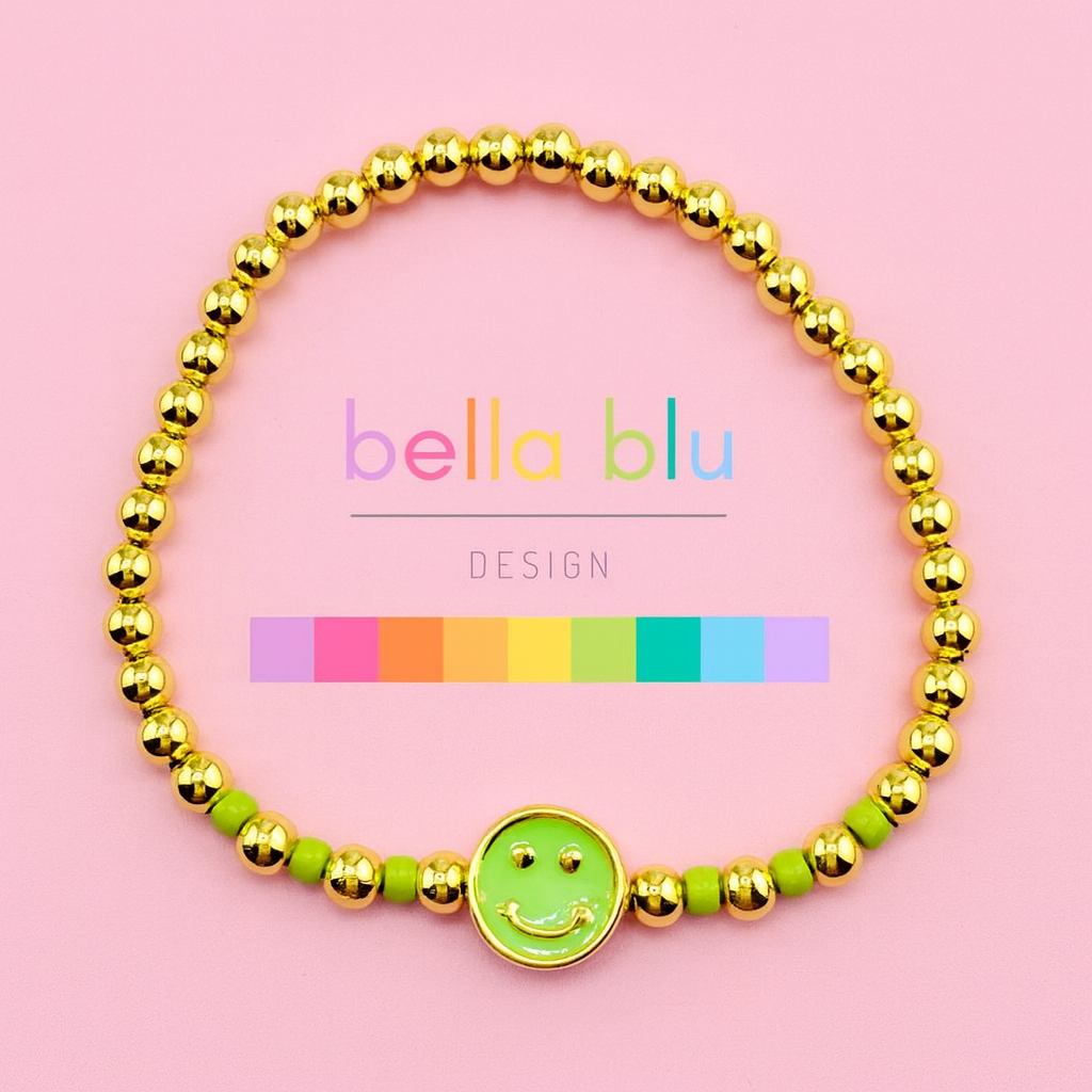 Athena lime green and gold filled bracelet