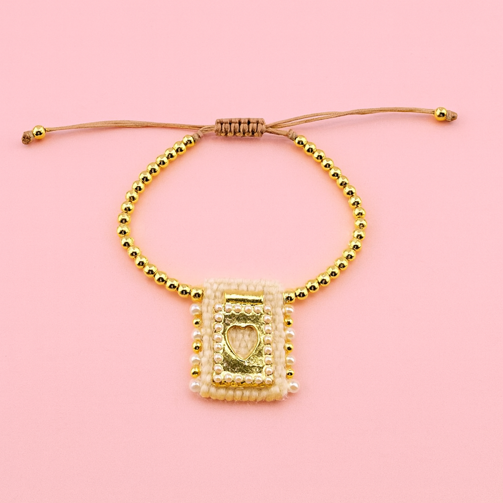 Heart woven 18k gold filled bracelet