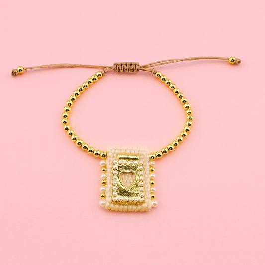 Heart woven 18k gold filled bracelet