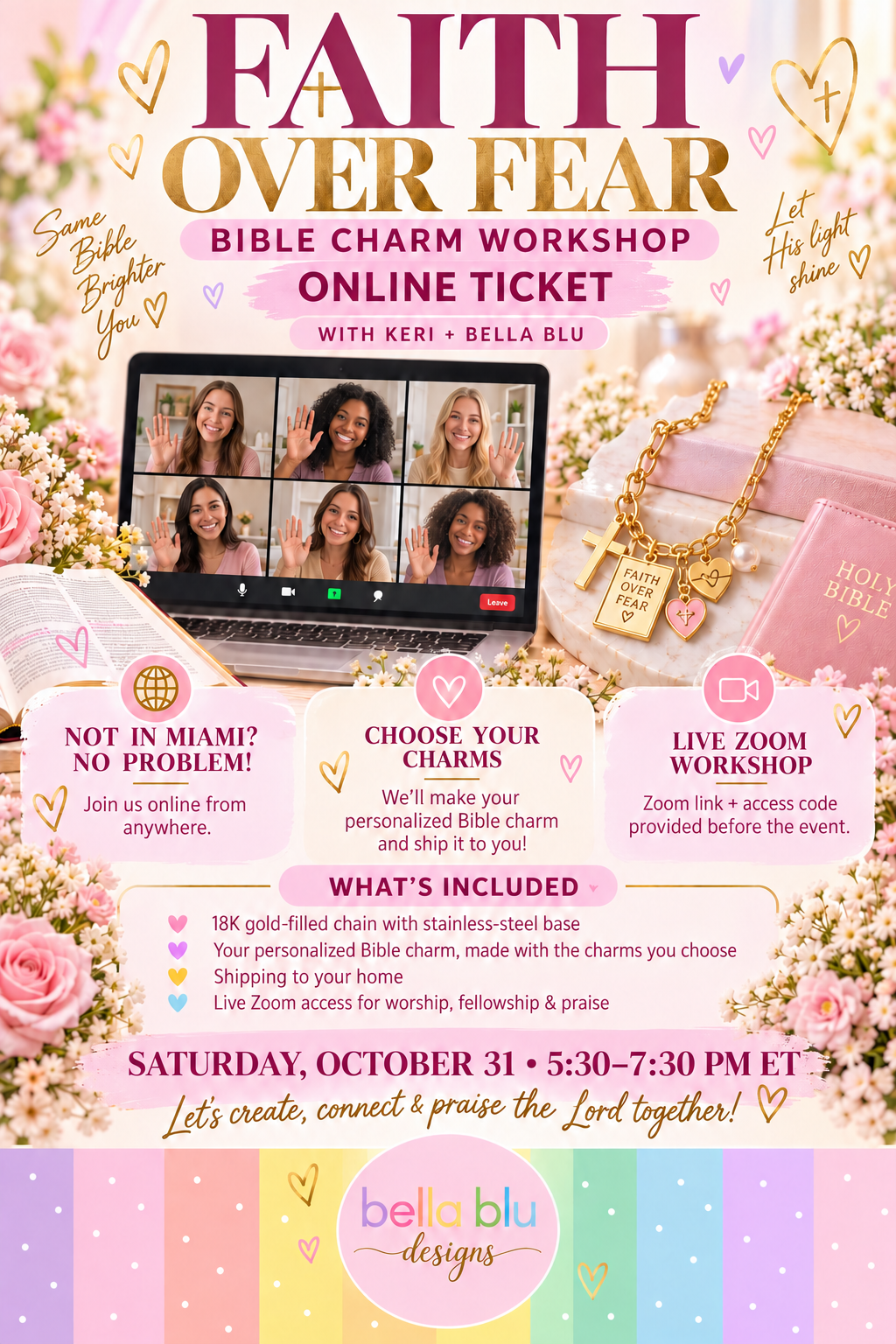 Faith Over Fear Bible Charm Workshop — Online Ticket