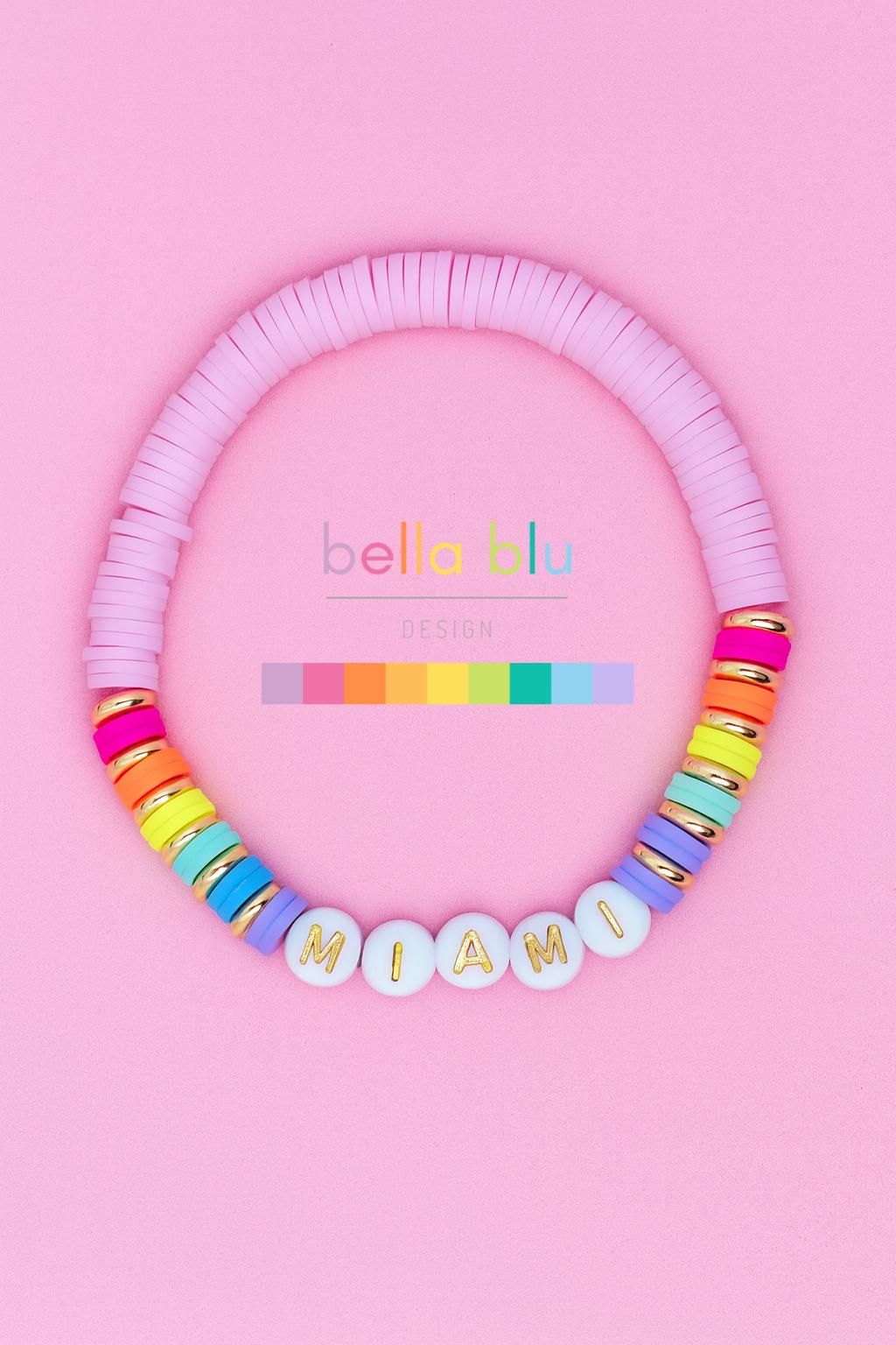 Miami pink gold filled colorful bracelet