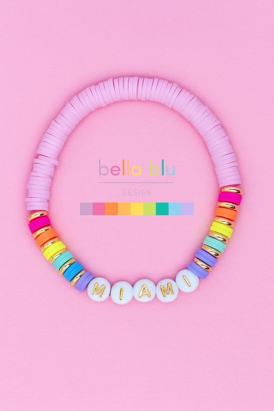 Miami pink gold filled colorful bracelet