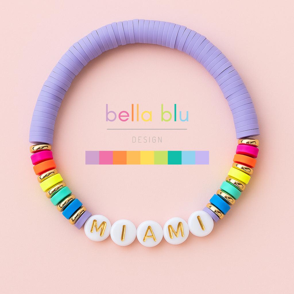 Miami purple gold filled colorful bracelet