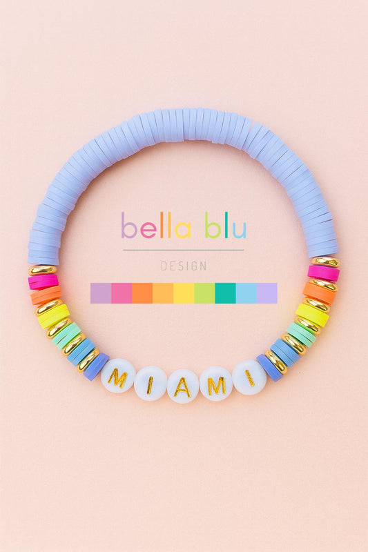 Miami blue gold filled colorful bracelet