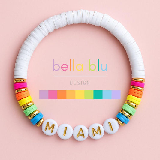 Miami white gold filled colorful bracelet