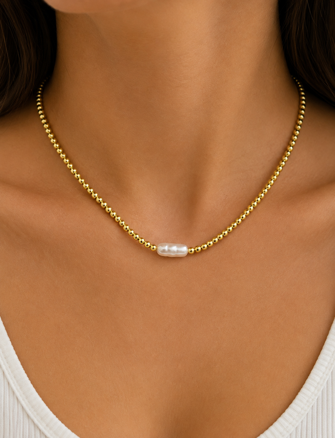 Milany Irregular real fresh water pearl necklace