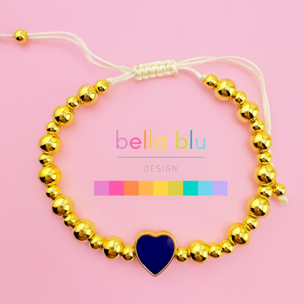 Samantha 18k gold filled and Purple Heart bracelet