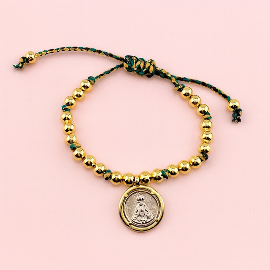 Silver and 18k gold filled bracelet adjustable