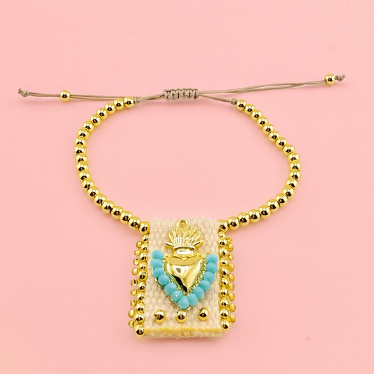 Gorgeous turquoise 18k gold filled bracelet adjustable