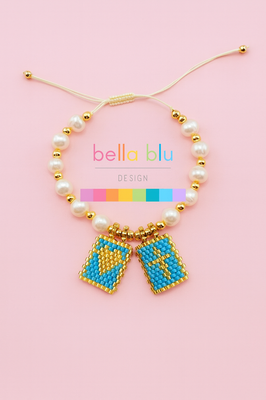 Charlotte bracelet in fresh water pearls and 18k gold filled