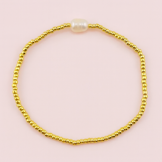 Zariah 18k gold filled fresh water pearl bracelet