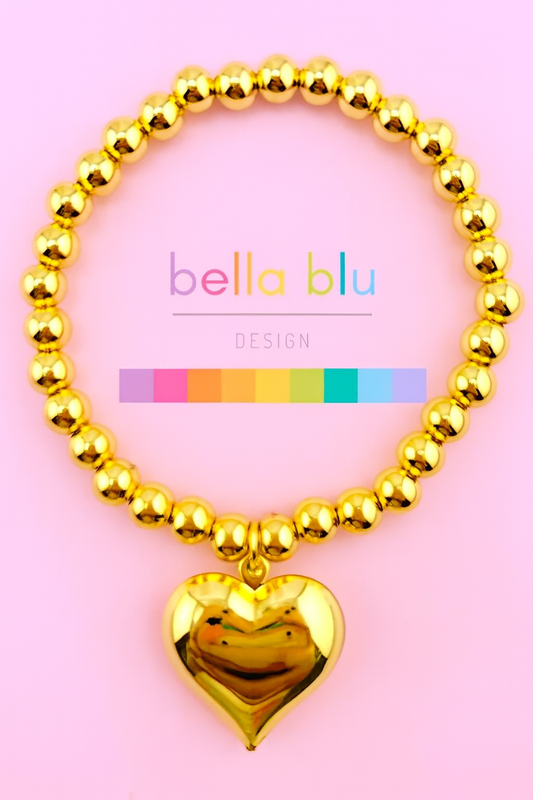 Kelly 18k gold filled elastic bracelet with a big heart