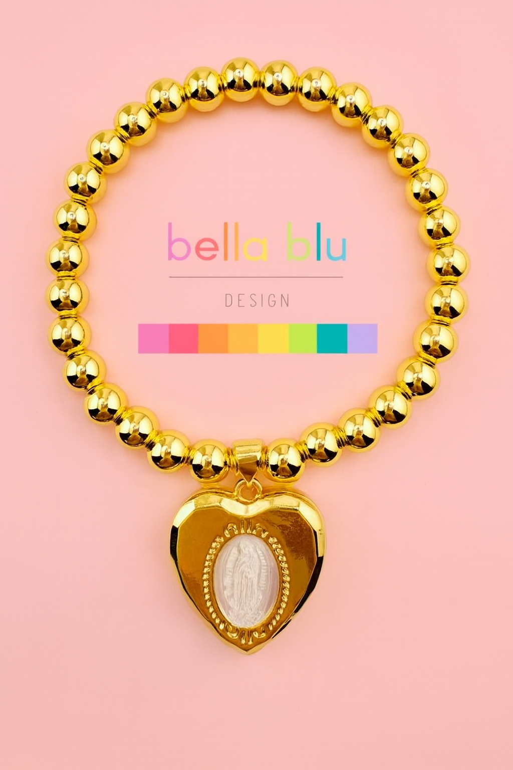 Our lady of Guadalupe locket bracelet in 18k gold filled