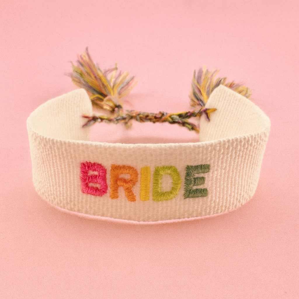 Bride colorful cream woven bracelet