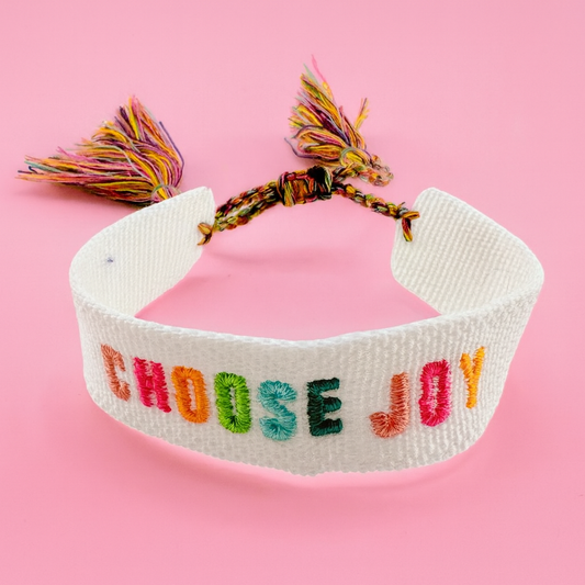 Choose Joy woven bracelet in multicolor