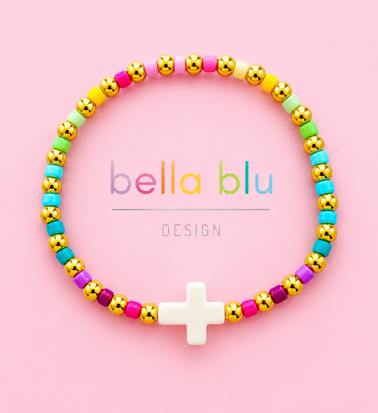Keilah 18k gold filled & Mother of pearl cross bracelet