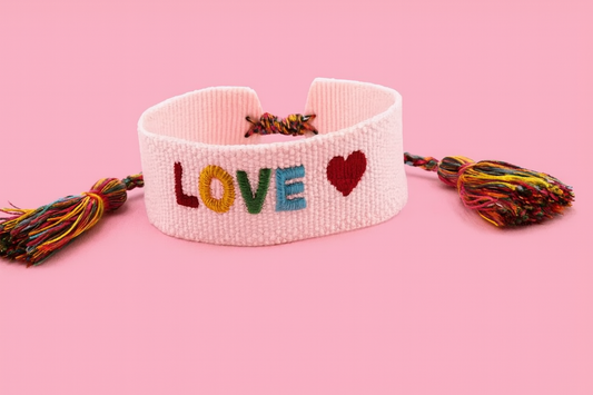 Sheila love multicolor woven cream adjustable bracelet
