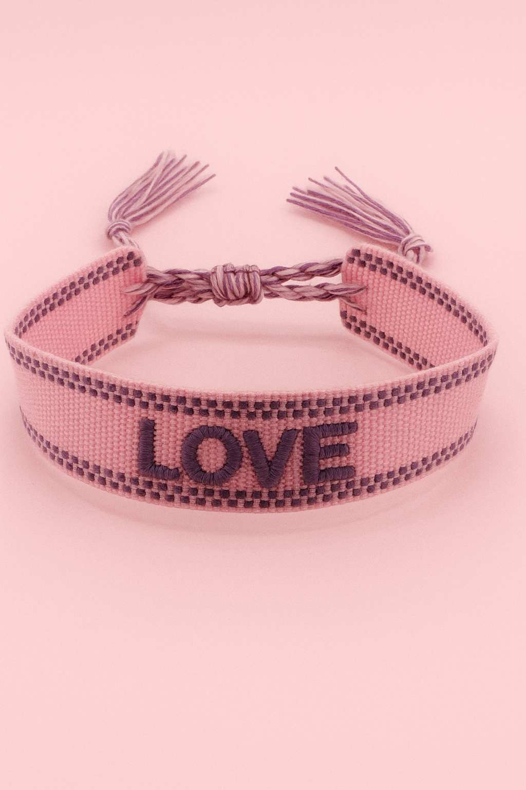 Purple Love adjustable woven bracelet