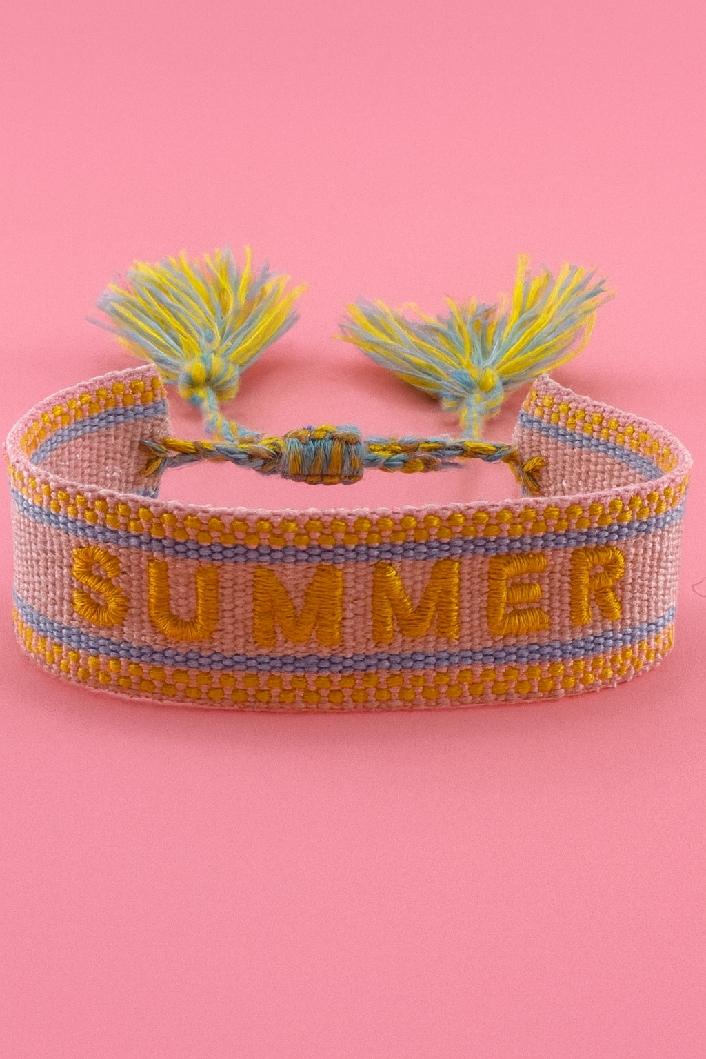 Summer yellow,blue & white adjustable bracelet