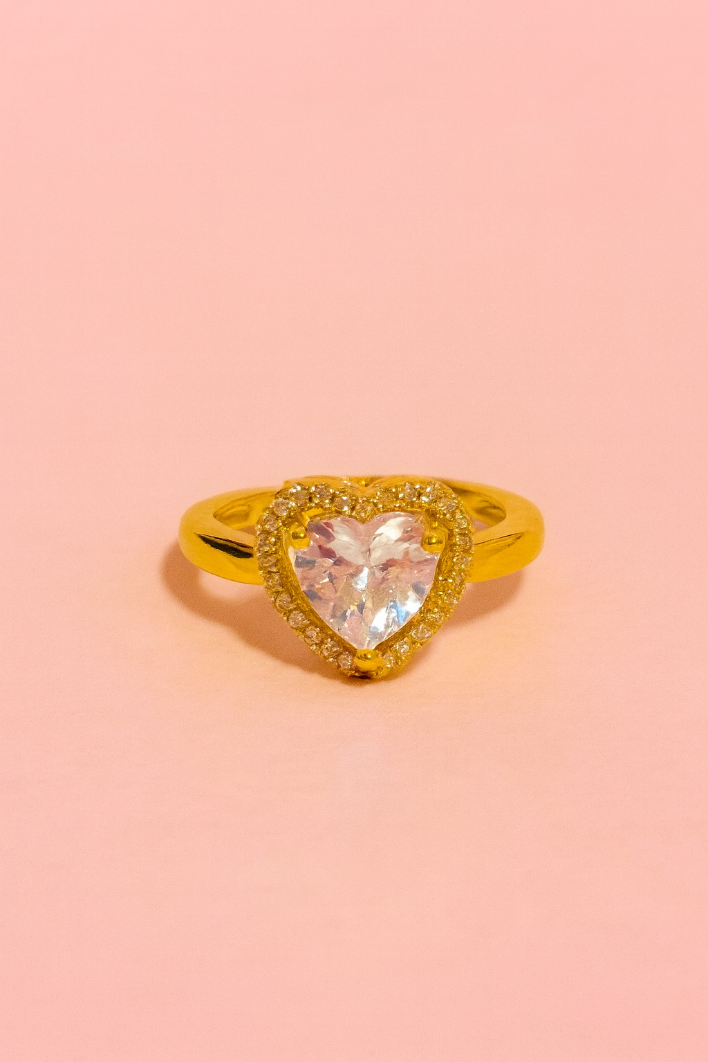 Kloriana gold filled heart cubic zirconia ring