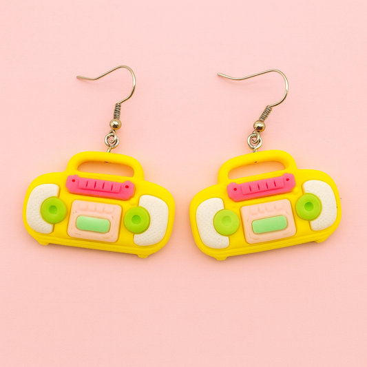 Boom Box earrings in sterling silver