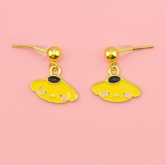 Pompompurin dangle 18k gold filled earrings