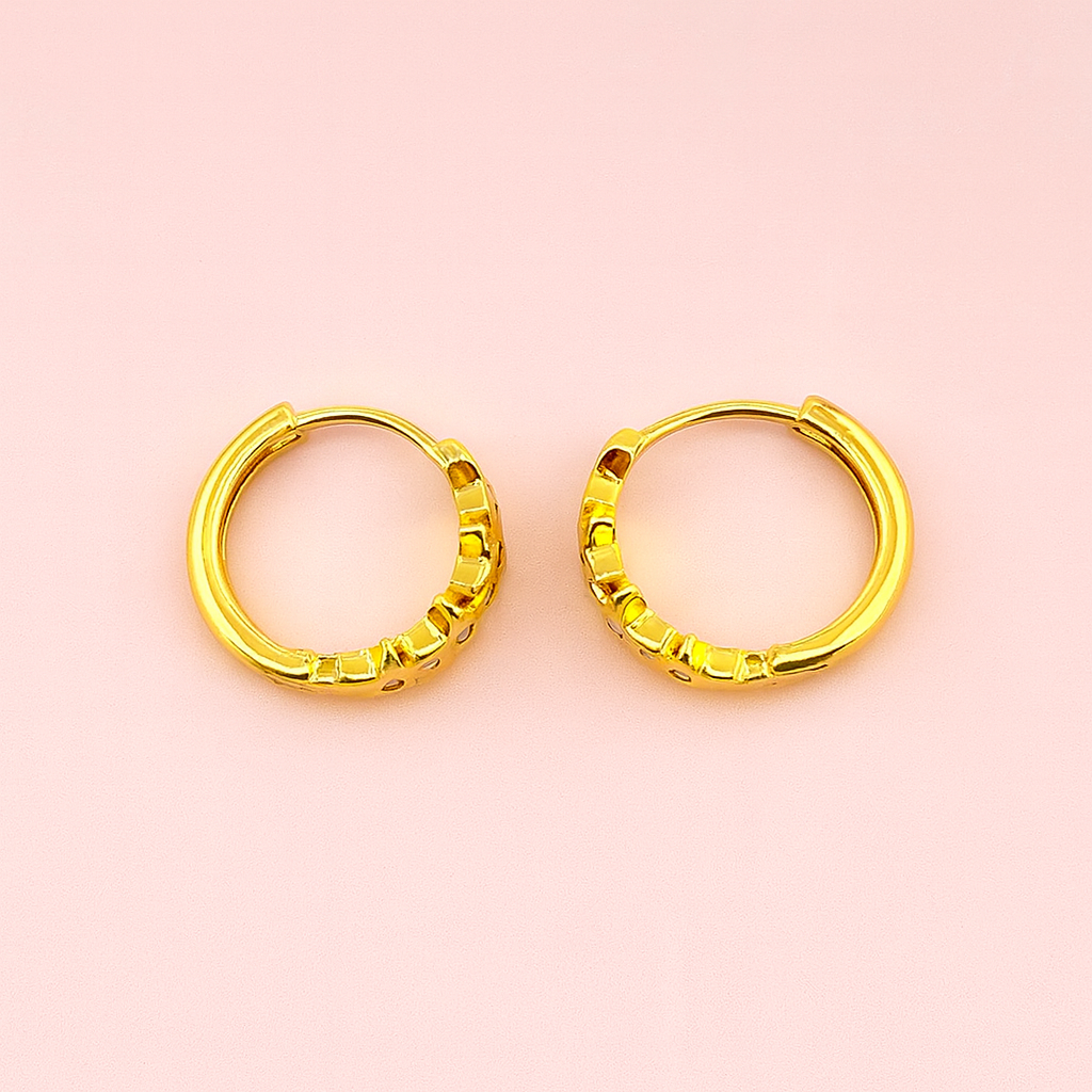Stargaze 18k gold filled hoops with cubic zirconia earrings