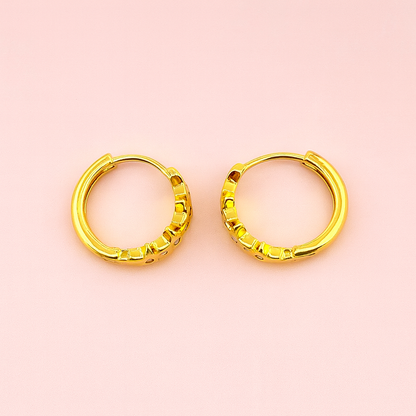 Stargaze 18k gold filled hoops with cubic zirconia earrings