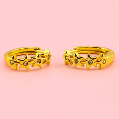 Stargaze 18k gold filled hoops with cubic zirconia earrings