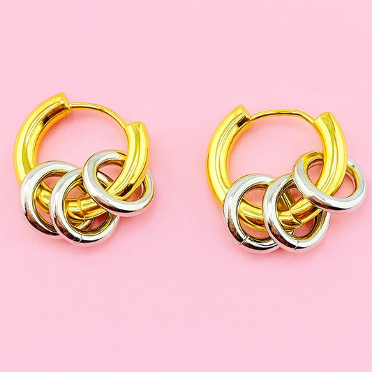 Sasha Silver and 18k gold Peruvian earrings