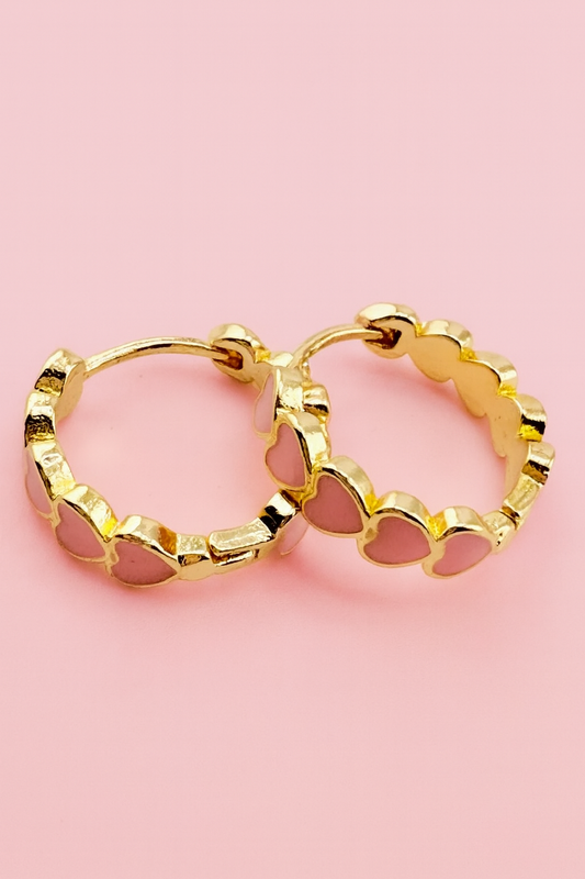 Alina heart shaped hoop earrings in stainless steel