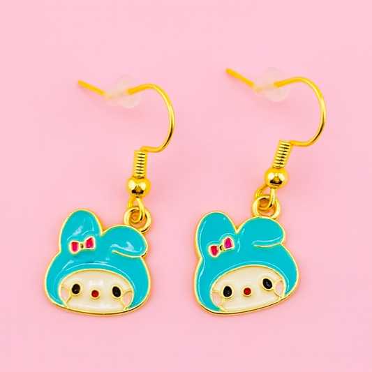 My melody Sanrio blue dangle stainless steel earrings