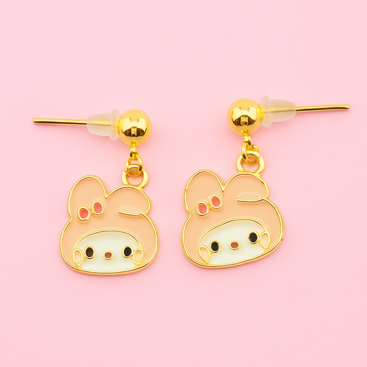 My melody Sanrio soft pink dangle 18k gold filled earrings