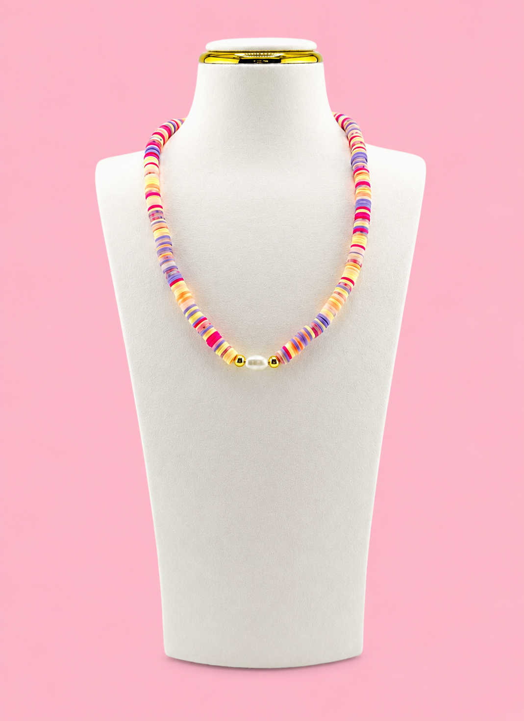Luana colorful necklace with fresh water pearls