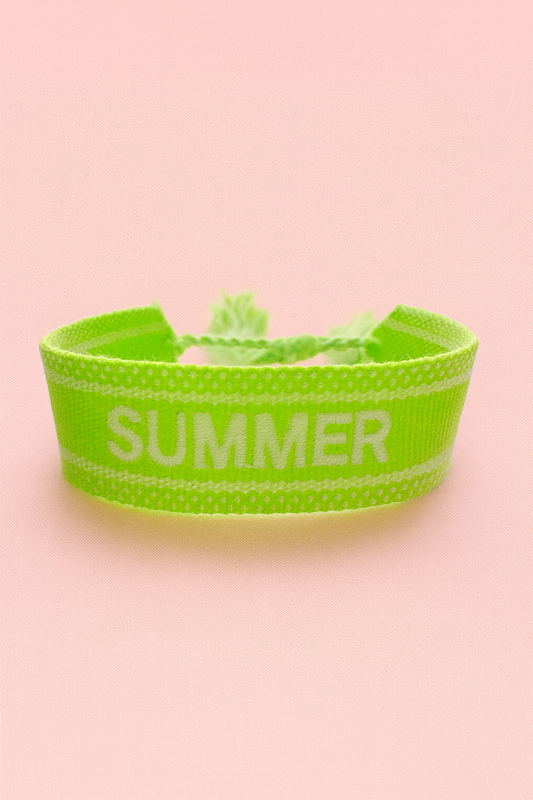 Summer neon lime adjustable woven bracelet