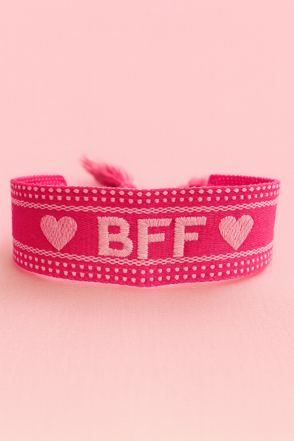 BFF hot Magenta & pink adjustable woven bracelet